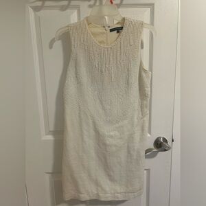 French Connection White Beaded Mini Dress